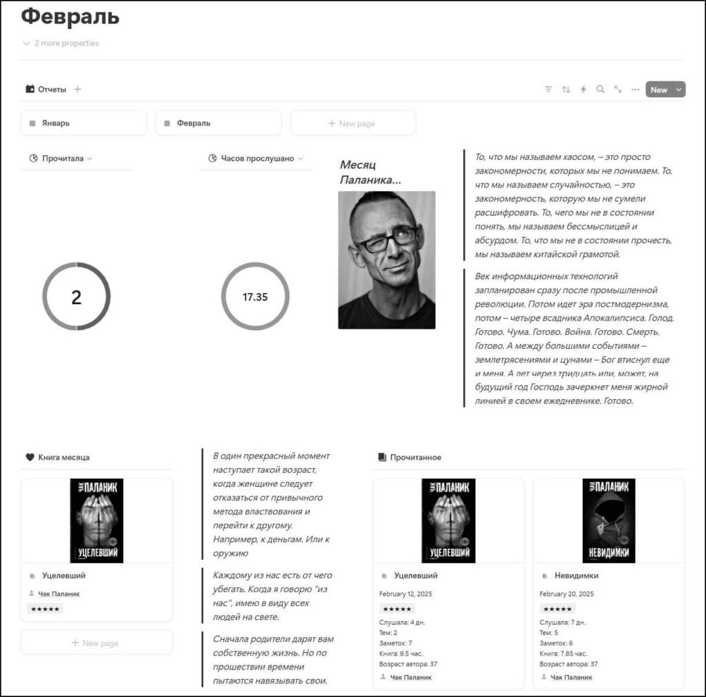 Челлендж чтения: итоги февраля